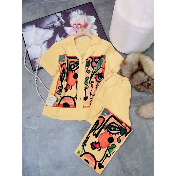 Pijama mango tay ngắn ( hình thật bên shop chụp)