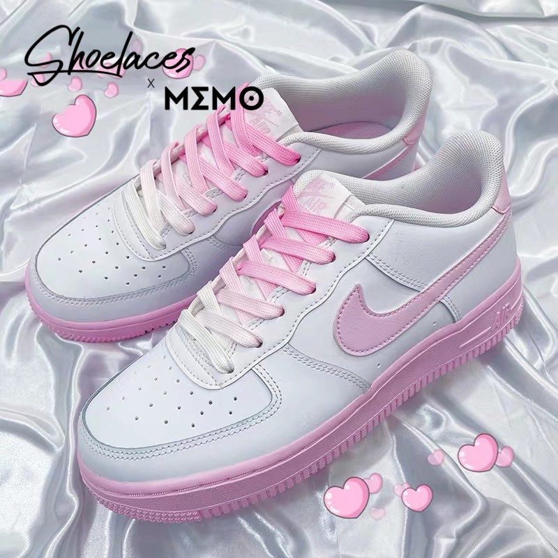 Dây Giày Custom Nike Airforce1 Pink Ombre  Spring Xuân 2021