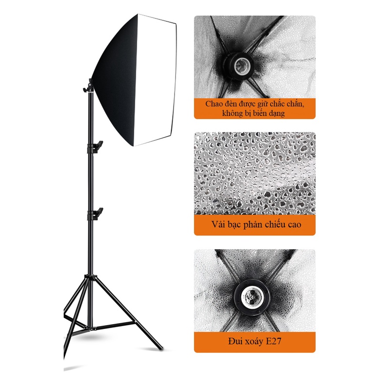 Bộ 3 Đèn Chụp Ảnh Studio Chuyên Nghiệp 55W*3, Đèn Led Quay Video, Bộ đèn Chụp Sản Phẩm Softbox HL Lighting