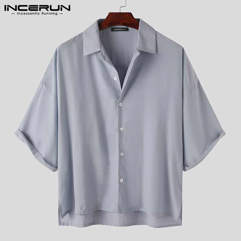 Áo Sơ Mi INCERUN Tay Lửng Thời Trang Dành Cho Nam | BigBuy360 - bigbuy360.vn