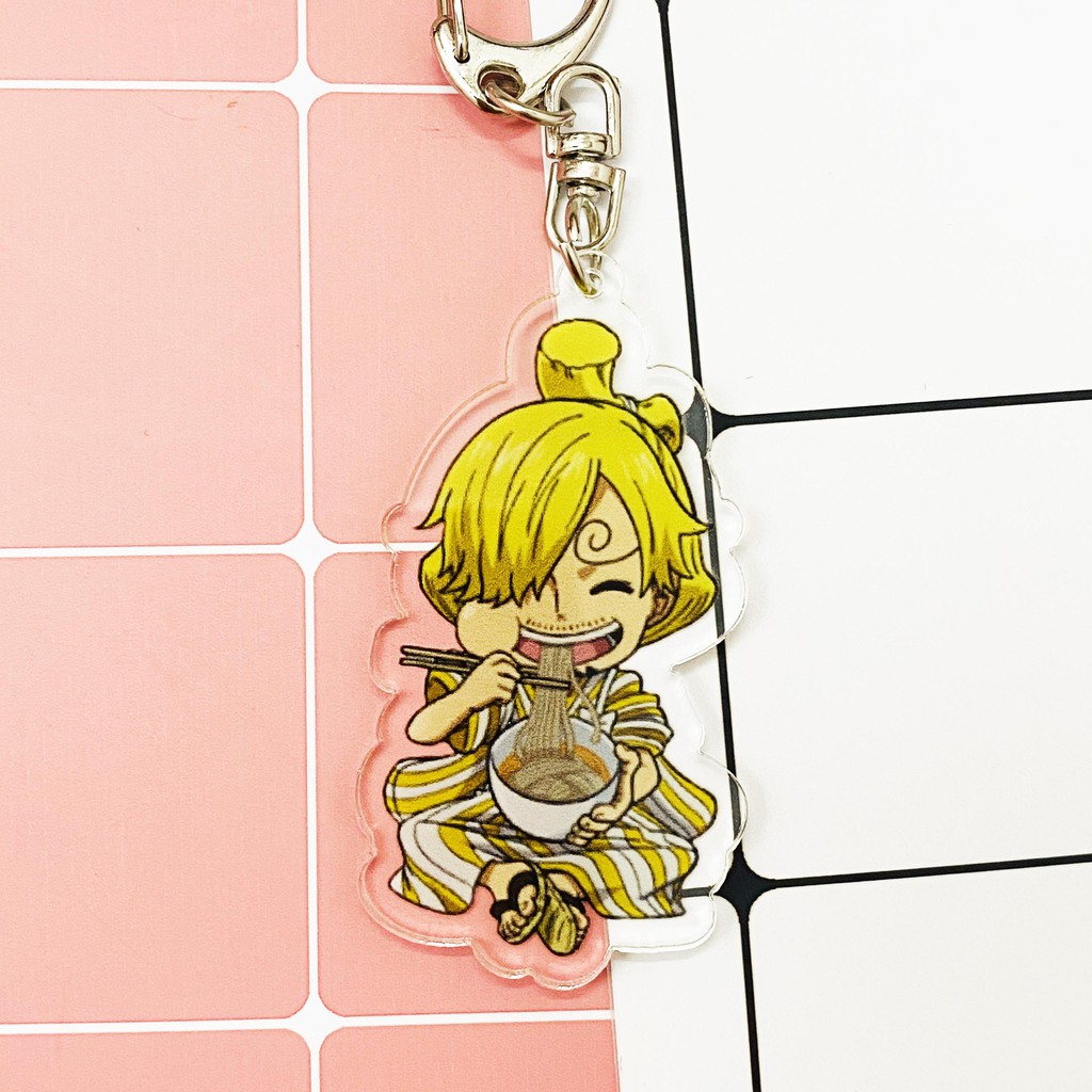 ( Mica trong acrylic ) Móc khóa One Piece Đảo Hải Tặc Sanji quà tặng xinh xắn dễ thương in hình anime chibi