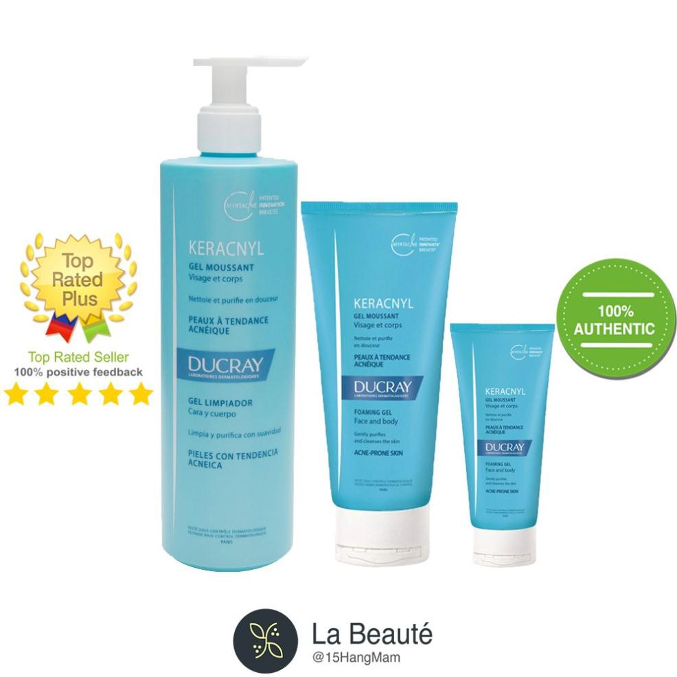 Ducray Keracnyl Gel Mousssant - Gel rửa mặt cho da nhờn và mụn [Nhiều Loại Dung Tích] | BigBuy360 - bigbuy360.vn