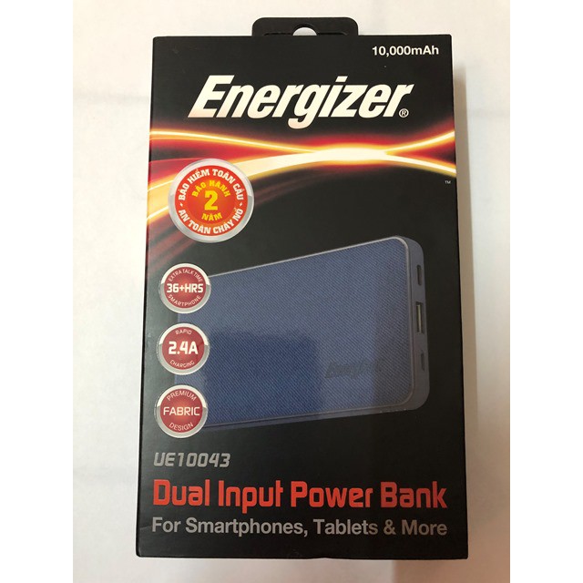 Pin sạc dự phòng Energizer quà tặng cho khách mua hàng
