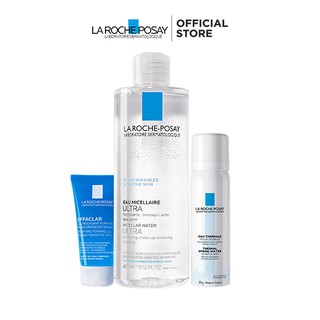 Bộ sản phẩm nước tẩy trang làm sạch sâu giàu khoáng dành cho da nhạy cảm La Roche Posay Micellar Water Ultra Sensitive S