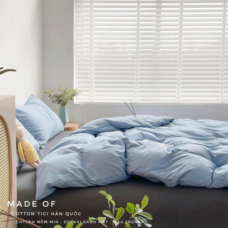 [Mã LIFEMALL2505 giảm 10% đơn 250K] Bộ chăn ga gối tici Mịn Decor phối màu pastel basic Hàn Quốc | BigBuy360 - bigbuy360.vn