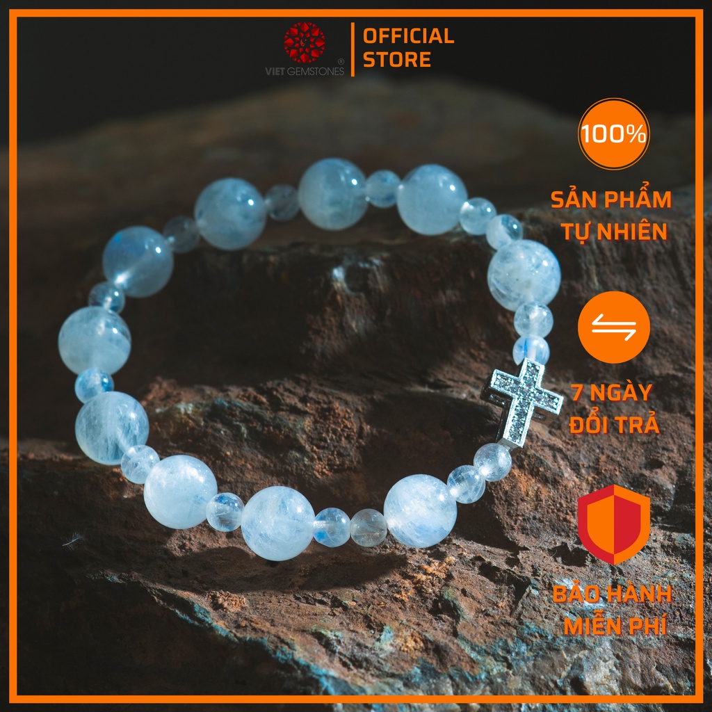 Vòng chuỗi mân côi mặt trăng tự nhiên 100% | VietGemstones