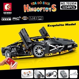 Đồ chơi lắp ráp xếp hình điều khiển từ xa rc mô hình siêu xe lamborghini aventador sembo 701954 với 1254 pcs