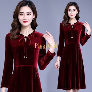 Đầm Tay Dài Dáng Rộng Xếp Ly Cỡ Lớn Thời Trang Xuân Thu Mới Cho Nữ