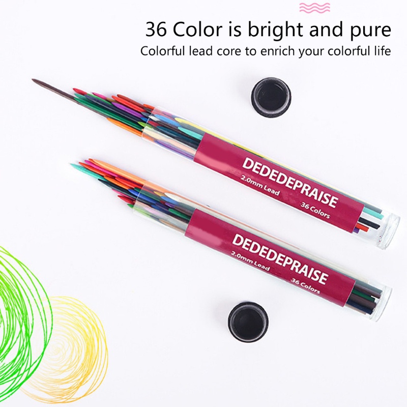 Ruột Bút Chì Bấm 2.0Mm 36 Màu Tùy Chọn Cho Trẻ Em