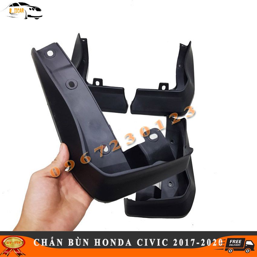 Bộ 4 Chắn Bùn Theo Xe Honda Civic 2016-2020 Nhựa ABS Dẻo Cao Cấp