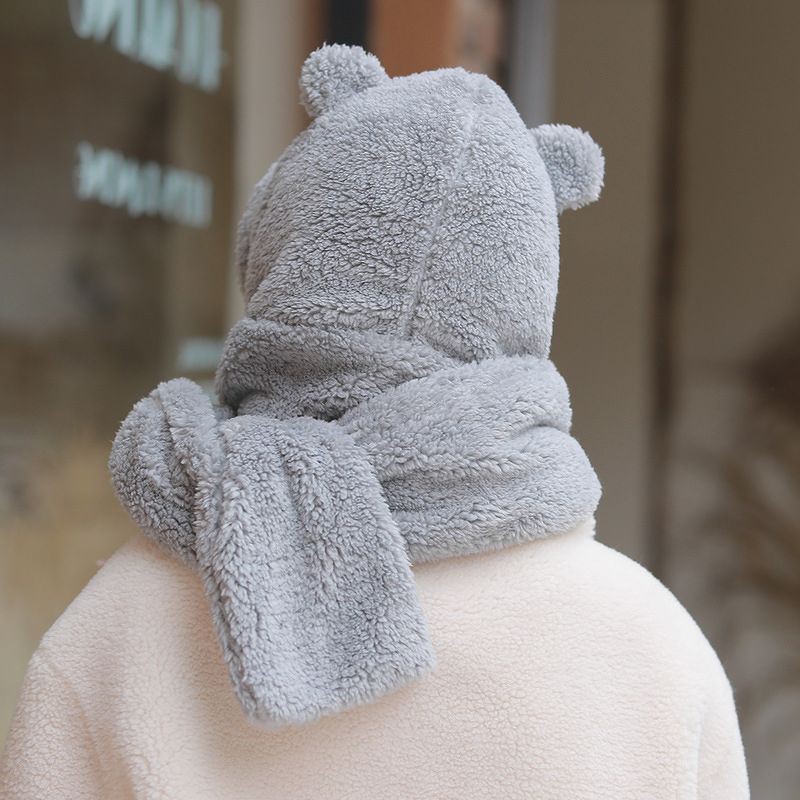 [Mã FAWINTER hoàn 15% xu đơn 99K] 💎FREE SHIP💎 HÀNG SẴN Mũ Lông liền Khăn Tai Gấu Trùm Đầu Choàng Cổ Cao Cấp Cực Ấm Áp | BigBuy360 - bigbuy360.vn