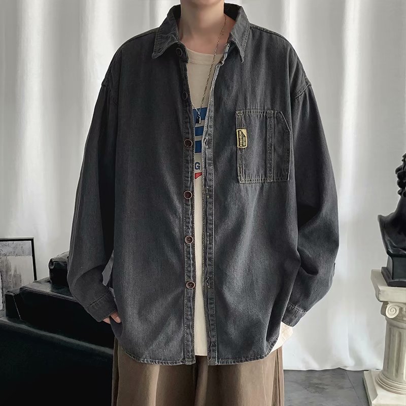 Áo khoác sơ mi jean phong cách Hàn Quốc trẻ trung thời trang dành cho nam