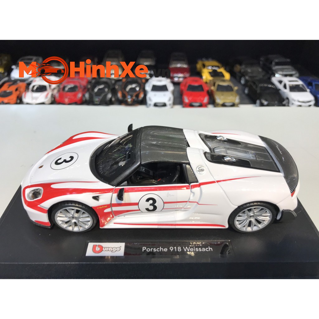 MÔ HÌNH XE PORSCHE 918 WEISSACH 1:24 BBURAGO