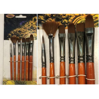 [SALE Bộ cọ vẽ màu nước mix 6 đầu cọ với 6 cộng dụng vẽ màu nước, acrylic, gouache, oil