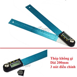 THƯỚC ĐO GÓC ĐIỆN TỬ DÀI 200MM BẰNG THÉP KHÔNG GỈ, THƯỚC ĐO ĐỘ CHUẨN XÁC, THƯỚC ĐO ĐỘ ĐIỆN TỬ, THƯỚC GÓC ĐIỆN TỬ