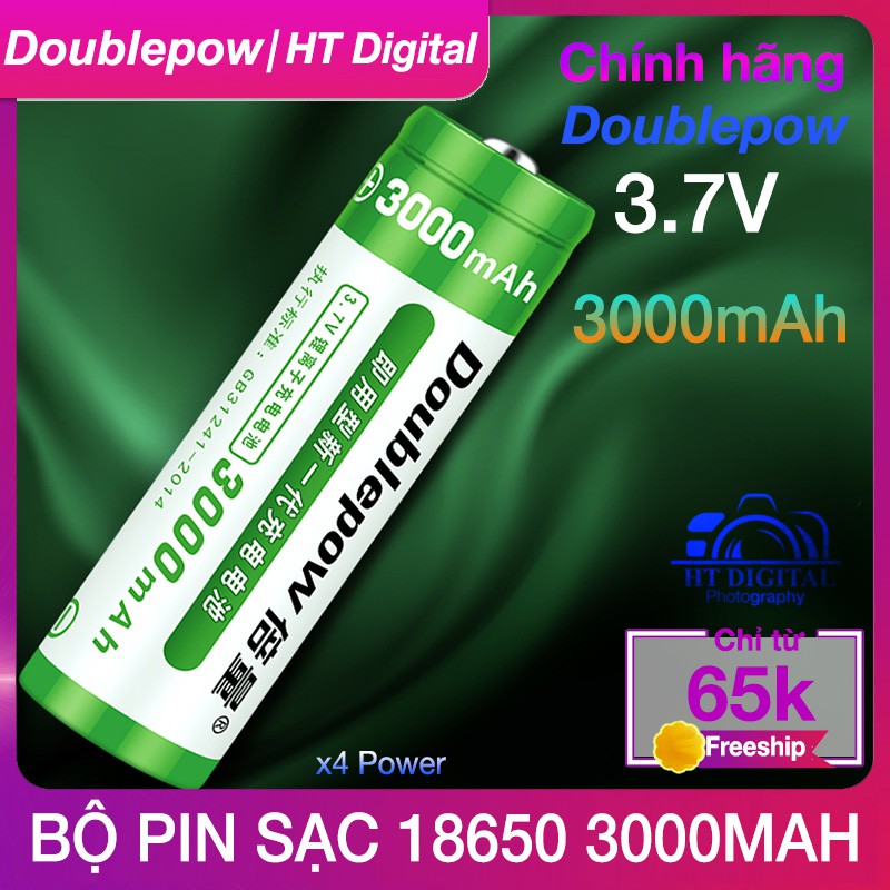 Pin sạc Doublepow 18650 3.7V 3000mah - Pin xe điện, máy khoan, nguồn dự phòng, thiế bị y tế, quạt cầm tay, loa Bluetooth