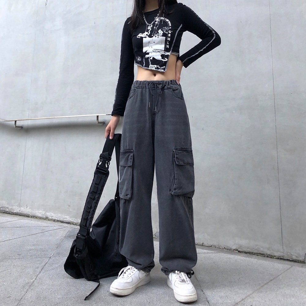 QUẦN JEAN XÁM TÚI HỘP HAI BÊN (J0692)