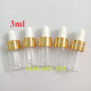 COMBO 100 lọ chiết tinh dầu 3ml thủy tinh trong suốt