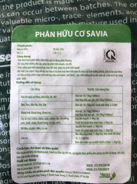 Phân Bón Hữu Cơ Sinh Học JORD Túi 2kg