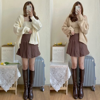 Set áo len cardigan kèm quây 3 màu áo khoác len dáng rộng mix quây len chuẩn loại 1