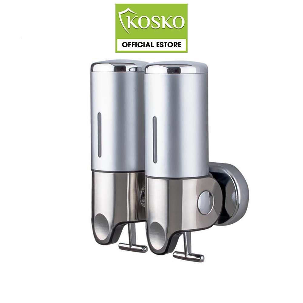 Hộp đựng dầu gội sữa tắm gắn tường KOSKO gangang màu bạc, có thể sử dụng đựng dầu rửa chén hoặc nước rửa tay chống covid