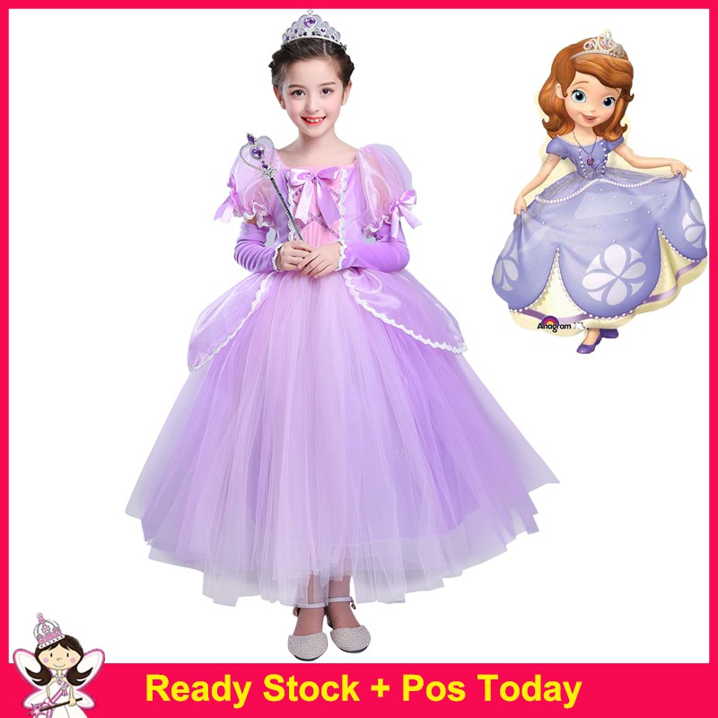 Girl Priness Dress Sofia Cosplay Fancy Party Halloween Costume Kids Holiday Xmas Clothes