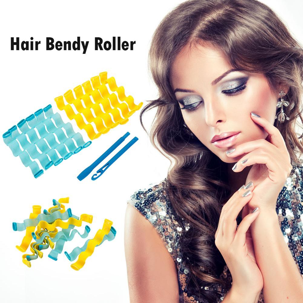 Bộ 12/18 dụng cụ mềm uốn xoăn tóc tiện dụng cho salon DIY