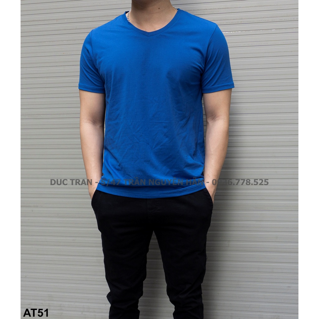 Áo thun trơn cổ tim - Chất cotton 100% thoáng mát, thấm hút mồ hôi, co giãn tốt, form slimfit vs 6 màu dễ mix