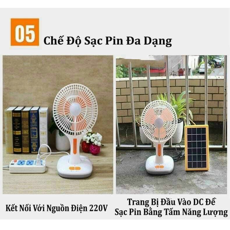 Quạt Tích Điện Mini Ông Tây Để Bàn