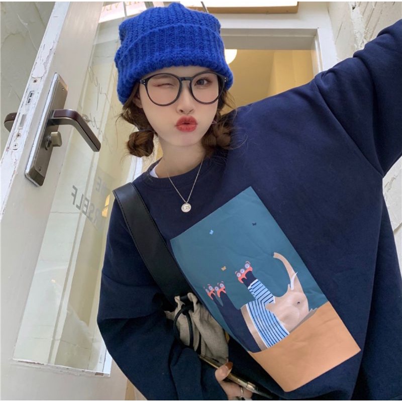 Áo hoodie nam nữ,Áo sweater nỉ nam nữ from rộng Unisex chất nỉ ngoại siêu dày dặn in hình VOI