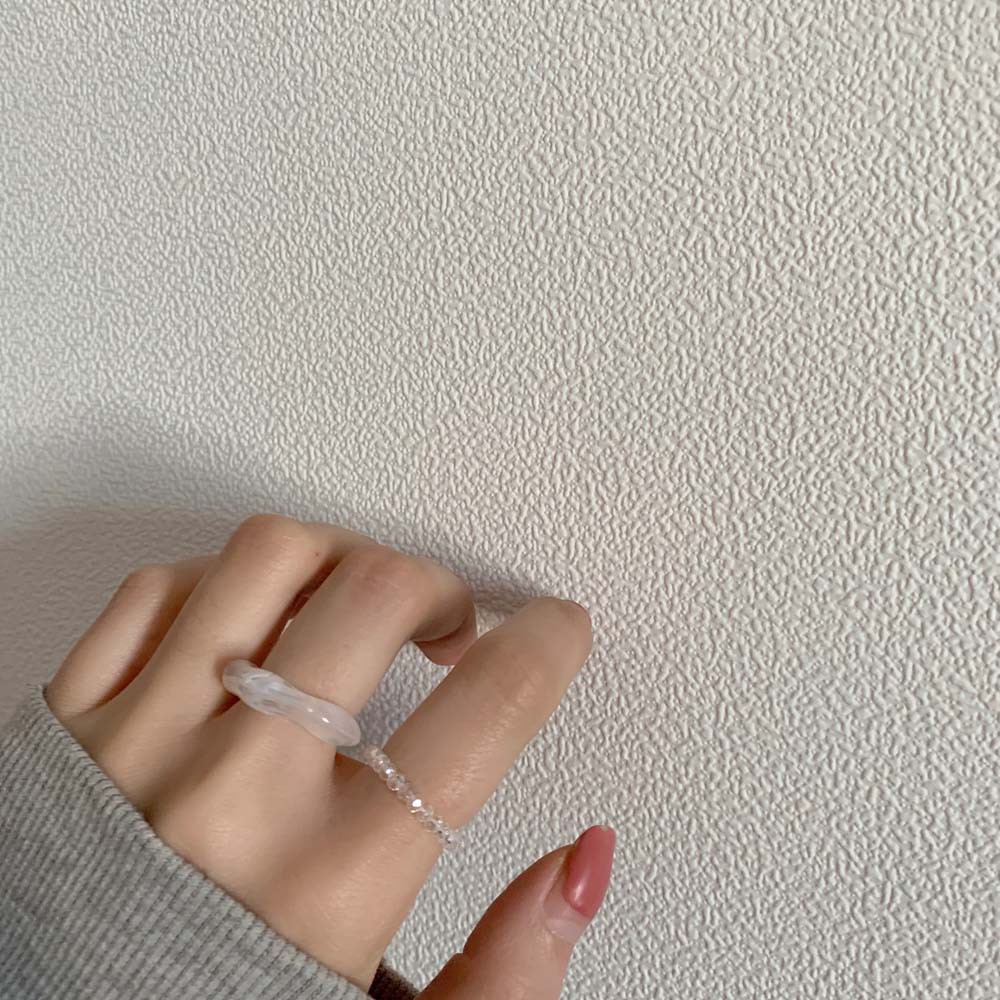 Set 2 Nhẫn Acrylic Trong Suốt Nhiều Màu Sắc Phong Cách Cổ Điển Thời Trang Cho Nữ