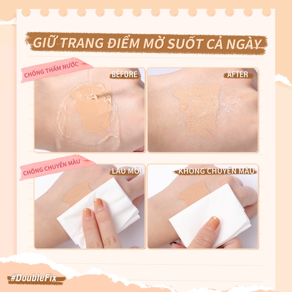Kem che khuyết điểm PINKFLASH doublefix 2 trong 1 che phủ quầng thâm làm sáng da 40g