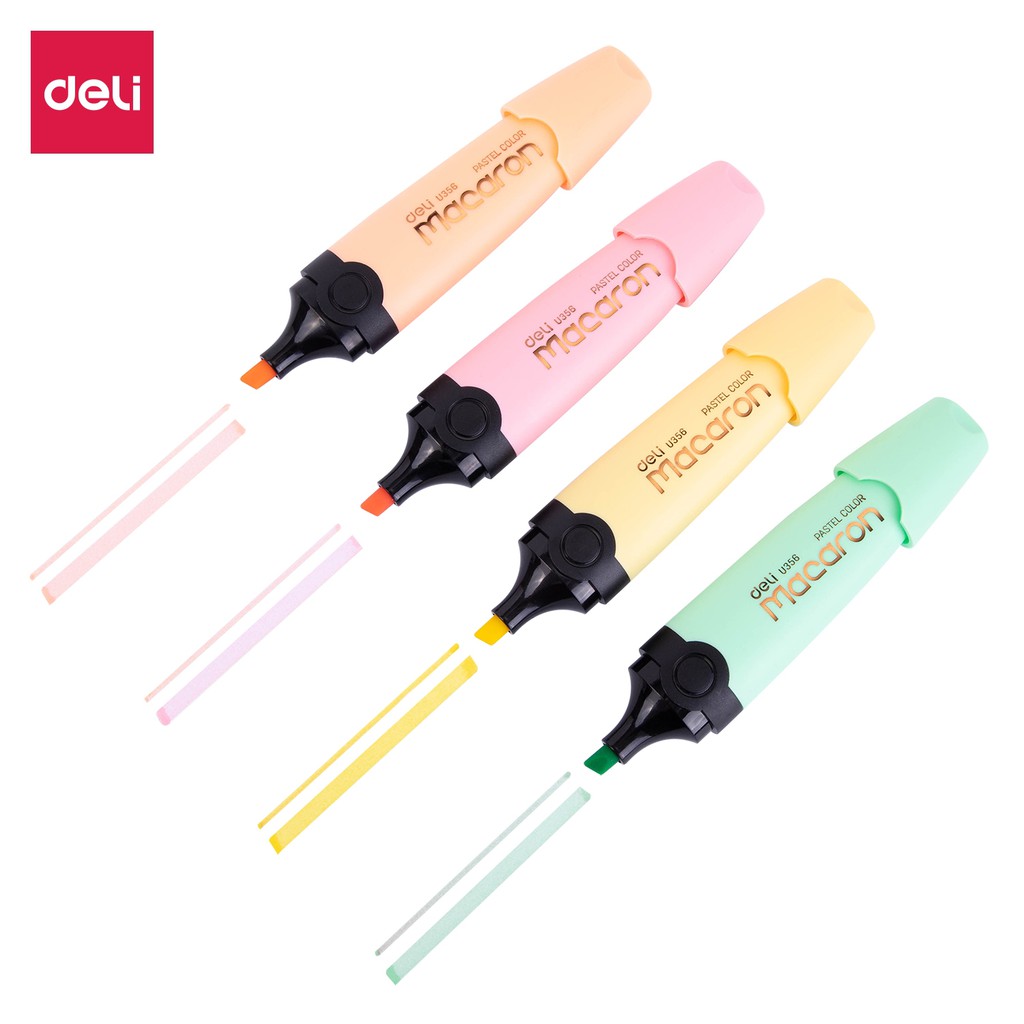 Bút highlight đánh dấu nhớ dòng pastel Deli dạ quang nhiều màu tiện dụng học sinh văn phòng nhanh khô chất lượng cao