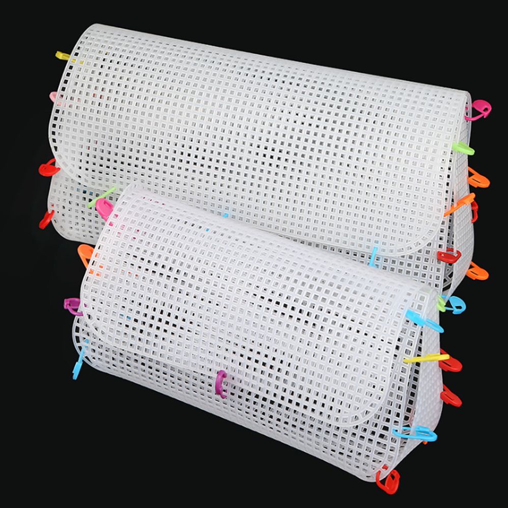 WATTLE 2PCS Grid Hook Crafts Hook Bags DIY Bag Rug Plastic Mesh Cloth Craft Supplies Sewing Handcraft Latch Hook Bags Thread Hook