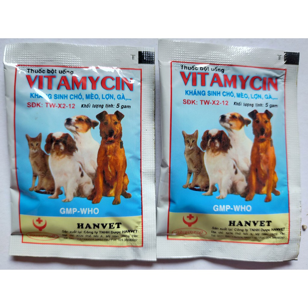 10 gói VITAMYCIN 5g Hàng Việt Nam Chất lượng cao chuyên dùng cho chó, mèo