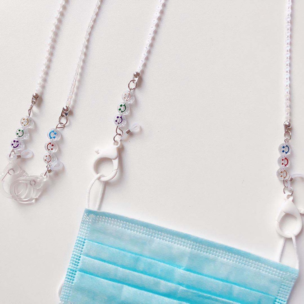 Dây Đeo Khẩu Trang Hình Mặt Cười Hoạt Hình Phong Cách Hàn Quốc Dành Cho Trẻ Em