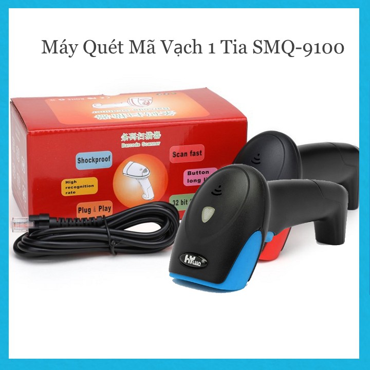 Máy Quét Mã Vạch 1 Tia SMQ-9100 (Có Dây)