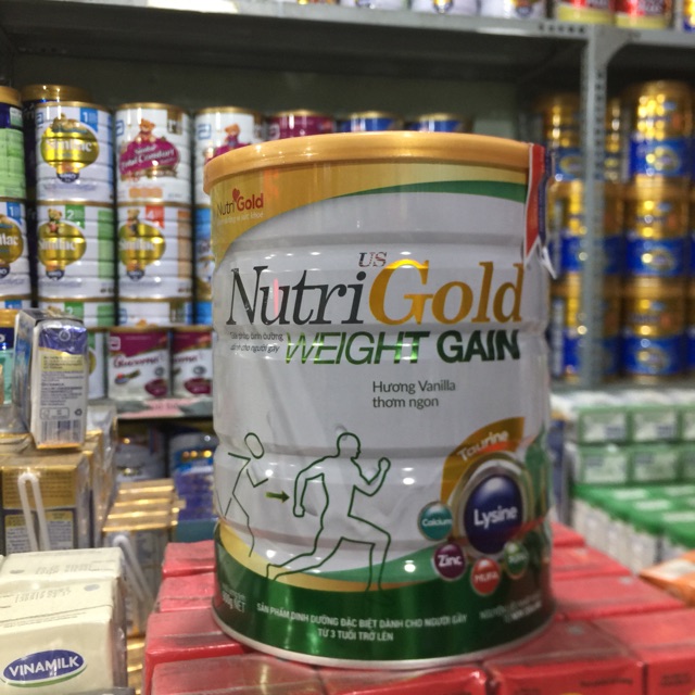 [Mã 267FMCGSALE giảm 8% đơn 500K] Sữa nutri gold Weight gain 900g( dành cho người gầy)