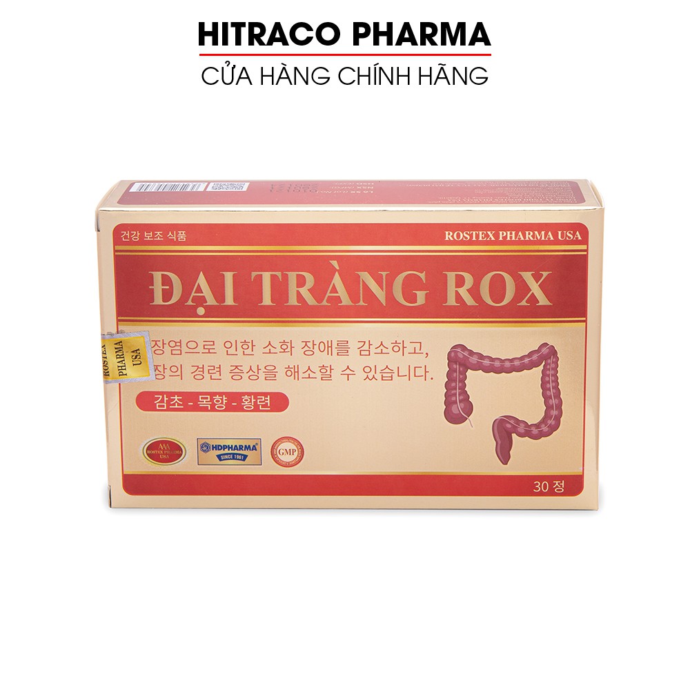 Viên uống Đại Tràng Rox giảm viêm đại tràng, rối loạn tiêu hóa - Hộp 30 viên [Đại Tràng Rox 30v]