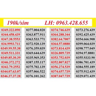 Sim Viettel số cặp gánh đồng giá 190.000