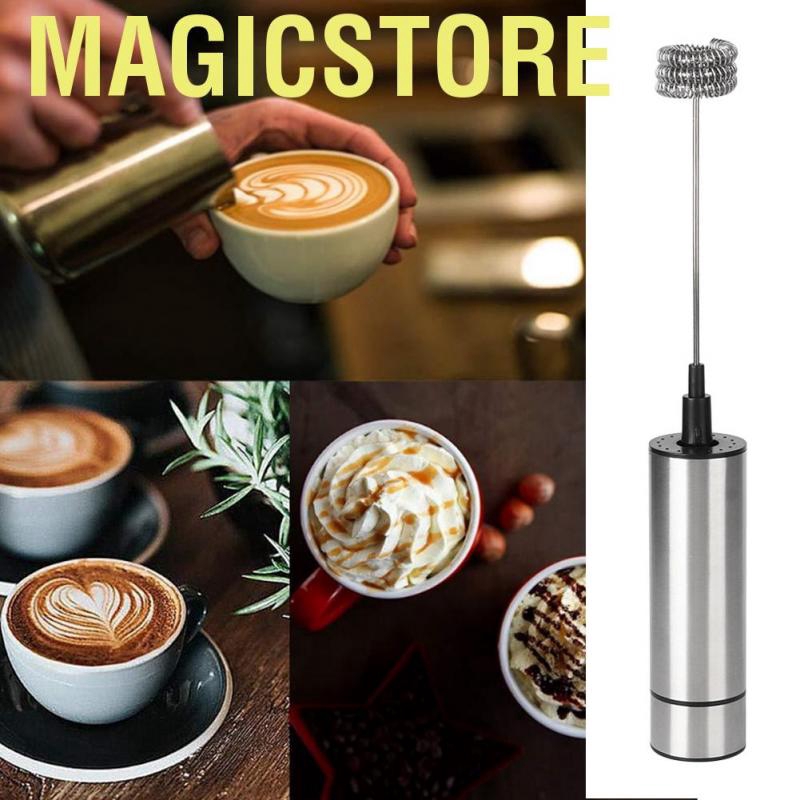 Magicstore Stainless Steel Coffee Stirrer Mixer Blender Electric Egg Beater Milk Frother Home Kitchen Utensils