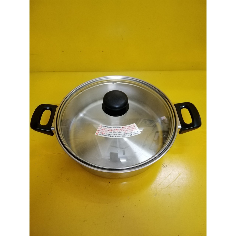 Nồi lẩu (chảo) inox nội địa Nhật, size 27cm, cao 8cm (mã 796), Dùng được bếp từ
