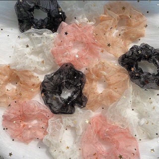 Scrunchies lưới đính sao cho nữ