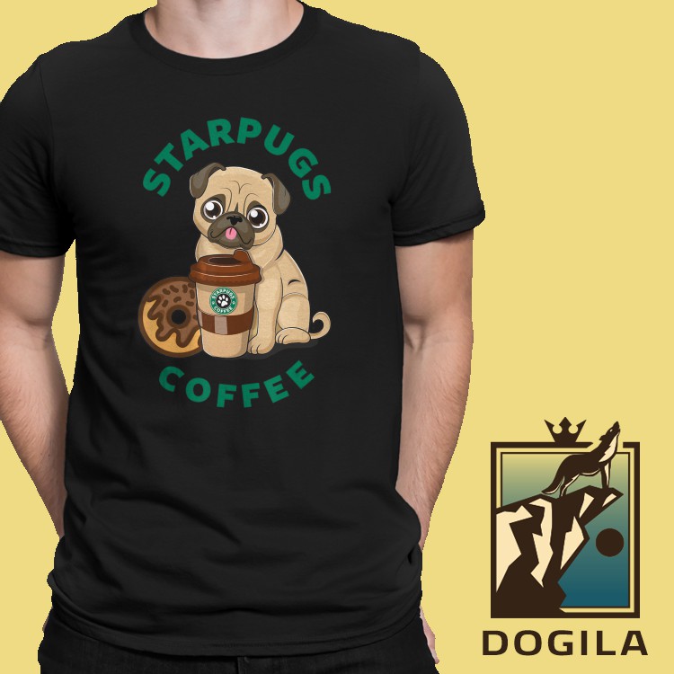 Áo Thun Nam DOGZILLA Chó Cưng Starpugs Coffee Bánh Ngọt Đủ 6 Màu, Đủ Size Hàng Xuất Dư Âu - Mỹ Lts07012039