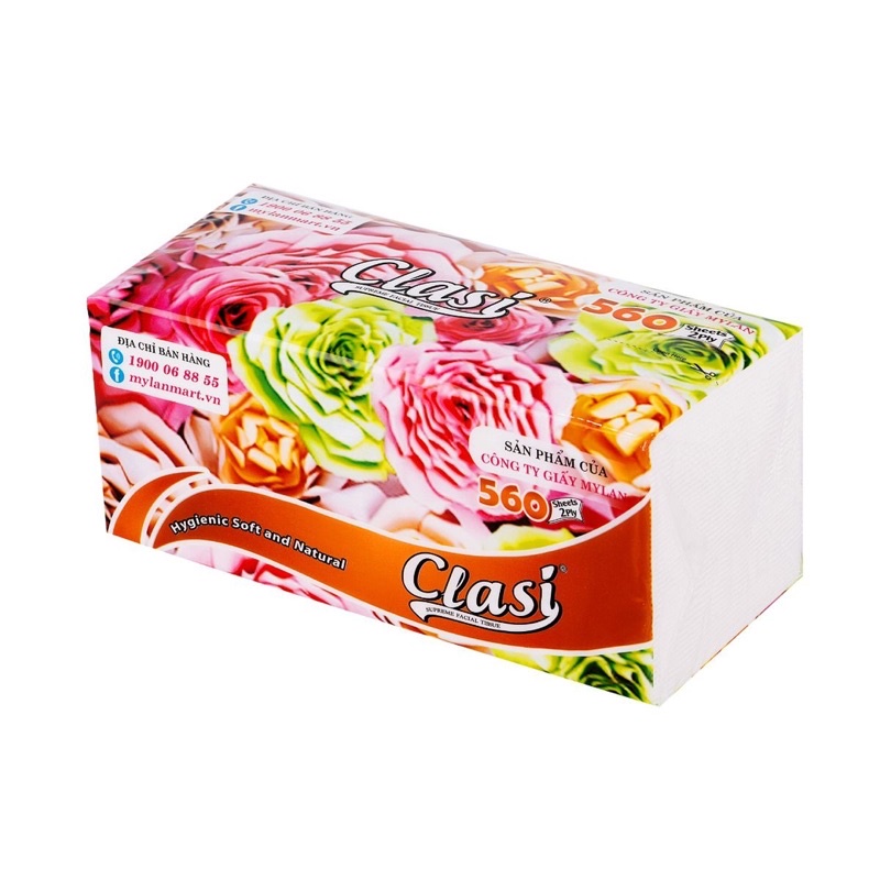 Khăn giấy rút cao cấp Mylan, Rút hoa hồng, 560 tờ/gói, 4 gói/xách.