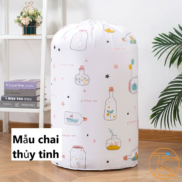 Túi Đựng Lưu Trữ Chăn Bông Quần Áo Bằng PEVA Có Dây Rút 45x84cm Nhiều Mẫu Họa Tiết Đẹp
