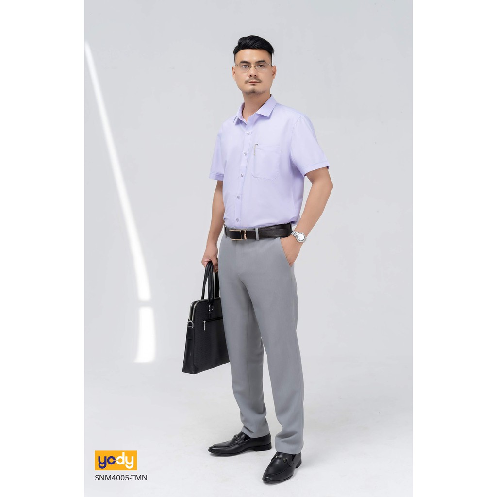 Aó Sơ Mi Nam Lụa Nến Tay Ngắn Có Tui YODY SNM4005