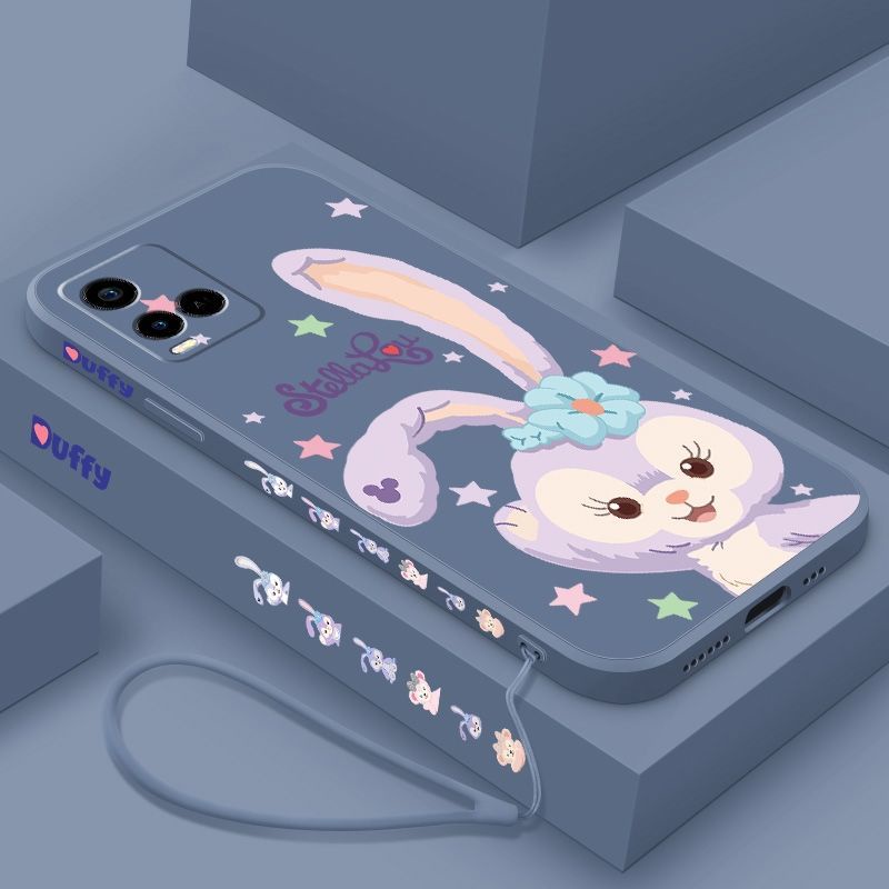 Ốp điện thoại QIANZI silicon in hình thỏ dễ thương cho Vivo Y21 2021 Y33S Y75 5G Y15S 2021 Y51 Z1 Pro