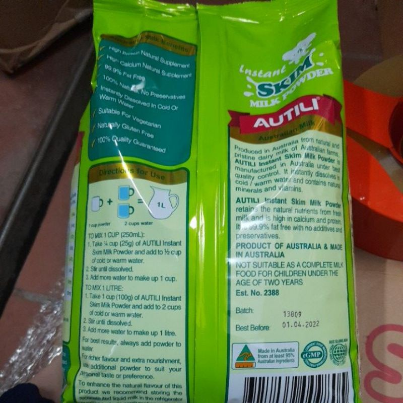Sữa tươi dạng bột Autili của Úc