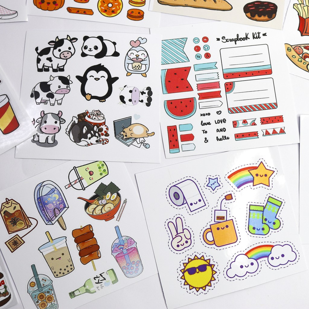 Sticker pilu 5 TỜ Nhãn dán dễ thương 5 tấm